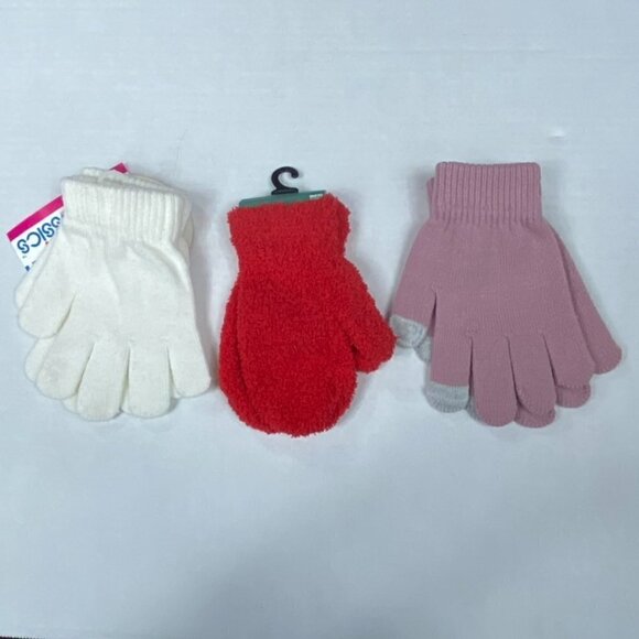 Girls Stretch Mittens Gloves, three pairs - Picture 2 of 7